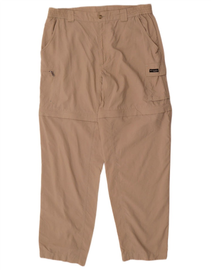 Pantaloni cargo dritti da donna COLUMBIA grandi W32 L30 poliestere beige