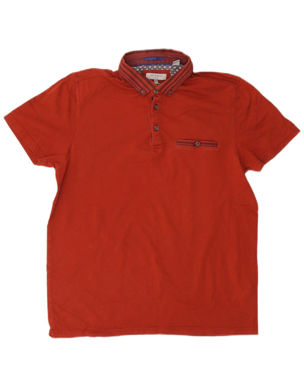 Polo da uomo TED BAKER taglia 3 media in cotone rosso