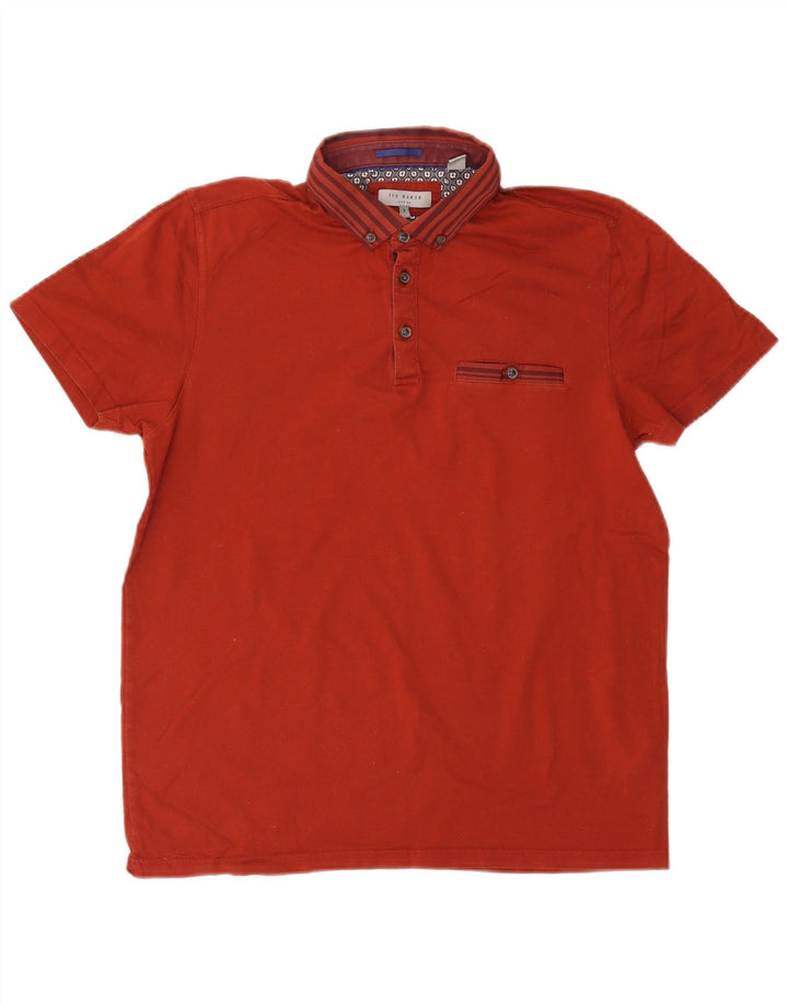 Polo da uomo TED BAKER taglia 3 media in cotone rosso