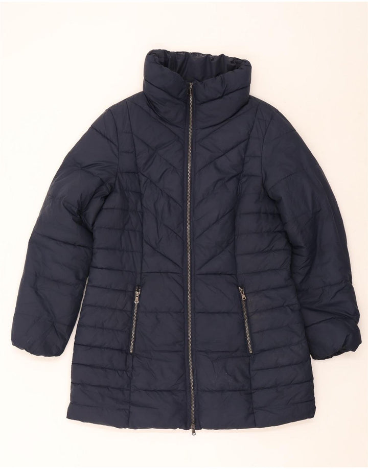 Cappotto imbottito da donna Marks & Spencer UK 14 grande poliestere blu navy