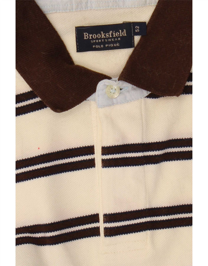 Polo da uomo Brooksfield taglia 52 a righe grandi beige