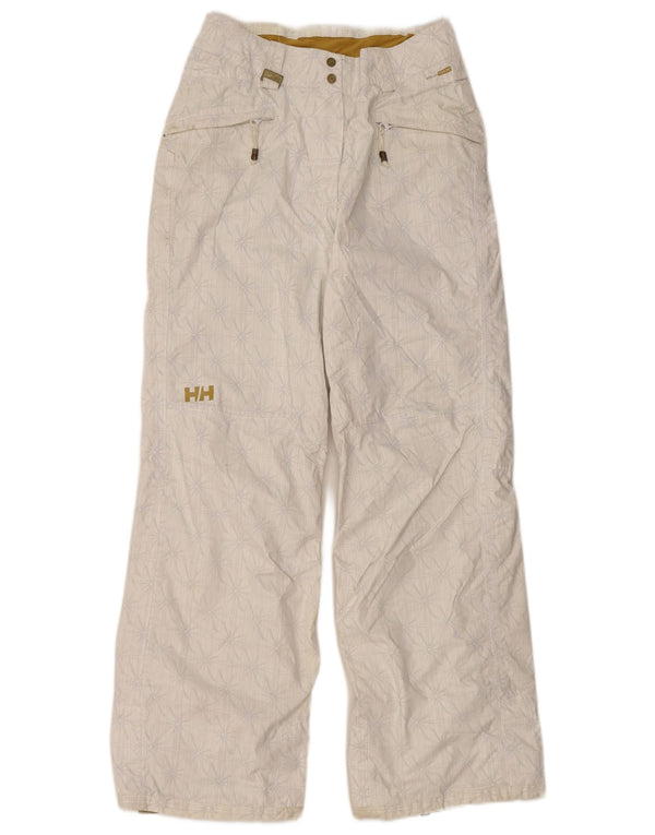 Pantaloni da sci da donna Helly Hansen UK 6 XS Bianco floreale in poliammide