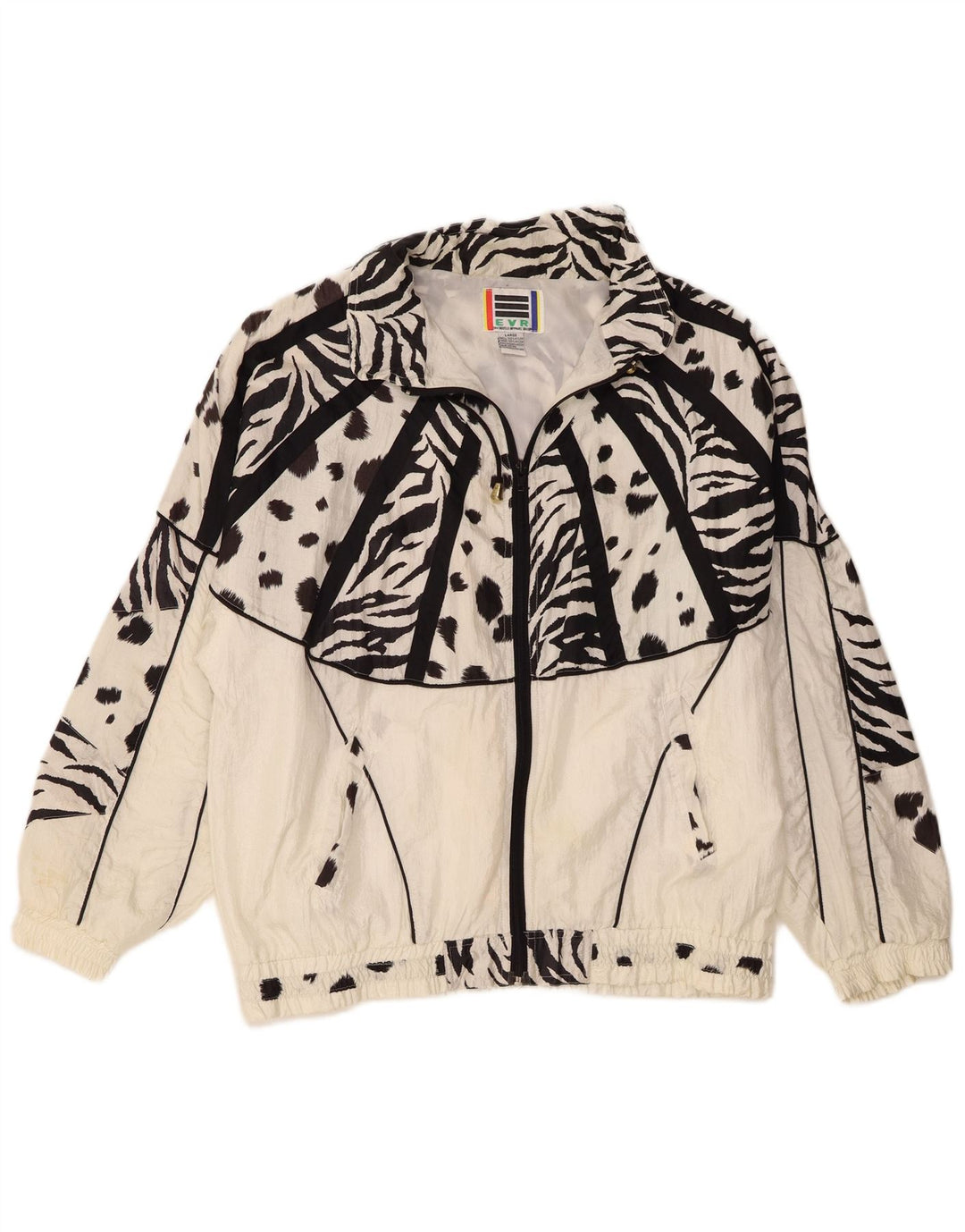 Giacca da tuta oversize da donna EVR UK 16 grande stampa animalier bianca