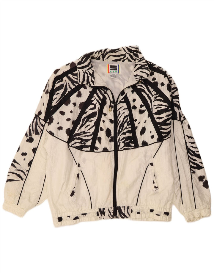 Giacca da tuta oversize da donna EVR UK 16 grande stampa animalier bianca