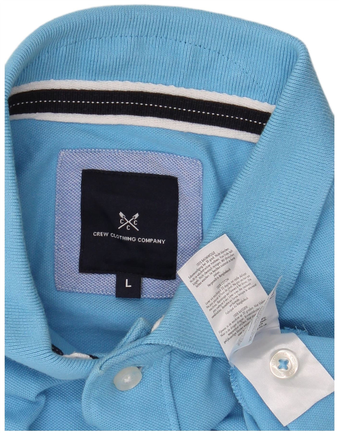 CREW CLOTHING Polo da uomo grande in cotone blu