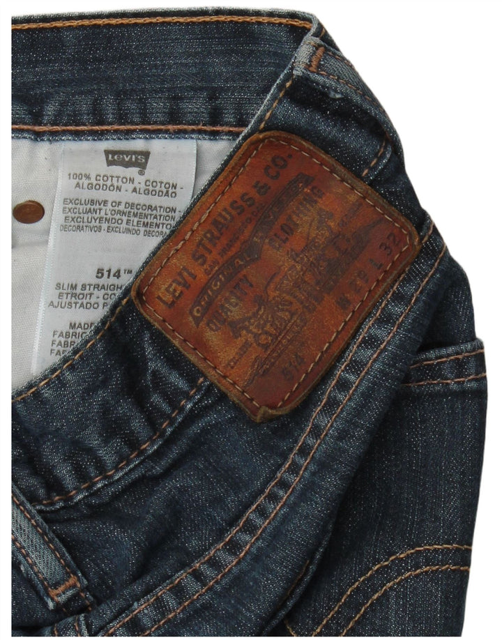 Jeans Levi's Uomo 514 Straight Slim W29 L32 Cotone Blu