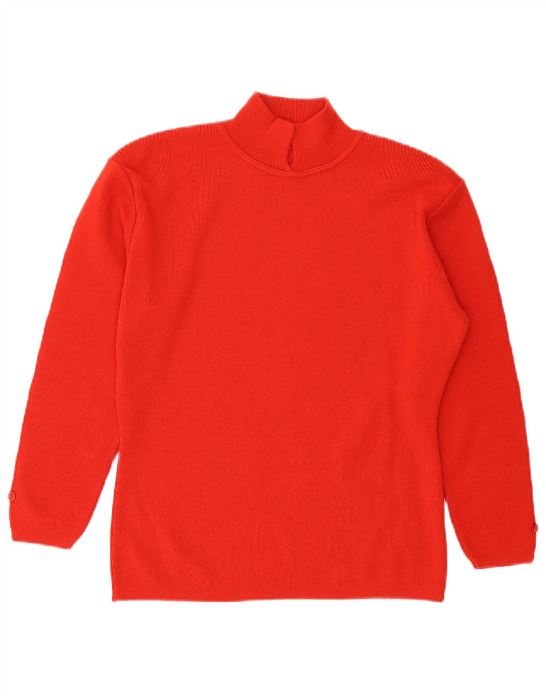 Maglione maglione vintage da donna con collo dolcevita UK 14 grande lana arancione
