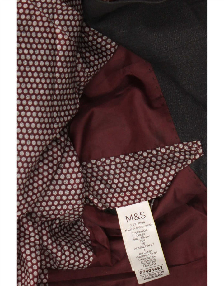 Giacca blazer a 2 bottoni vestibilità regolare da uomo Marks & Spencer UK 40 grande grigia