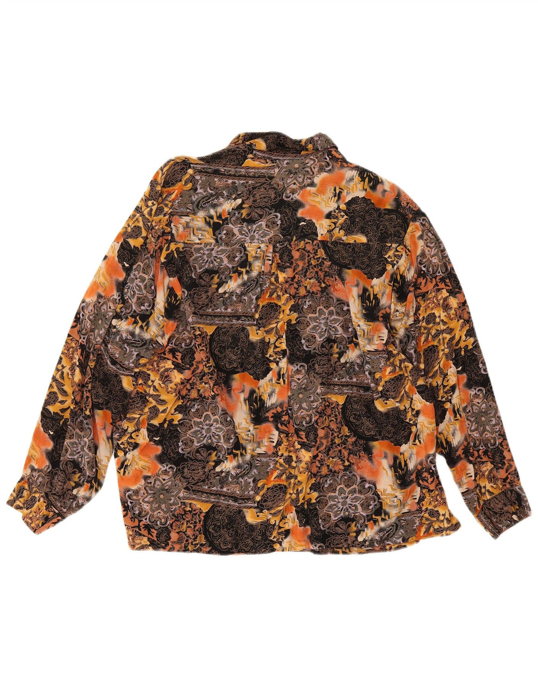 Camicetta camicia vintage da donna UK 14 grande floreale multicolore