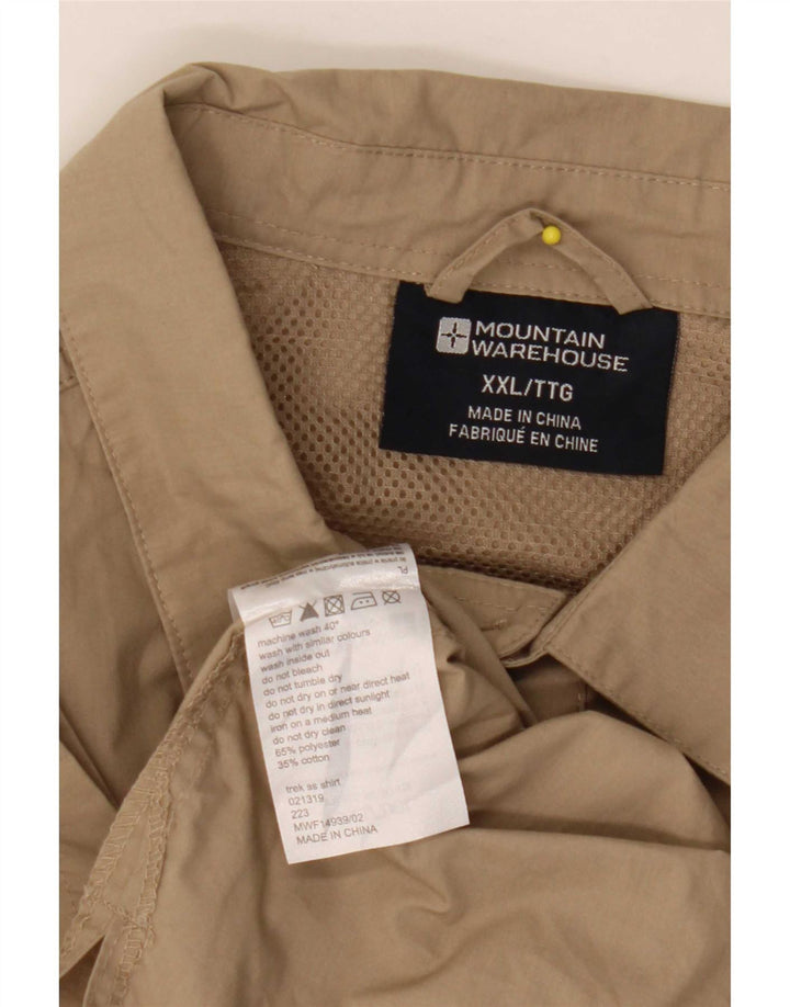 Camicia a maniche corte da uomo Mountain Warehouse 2XL Poliestere beige