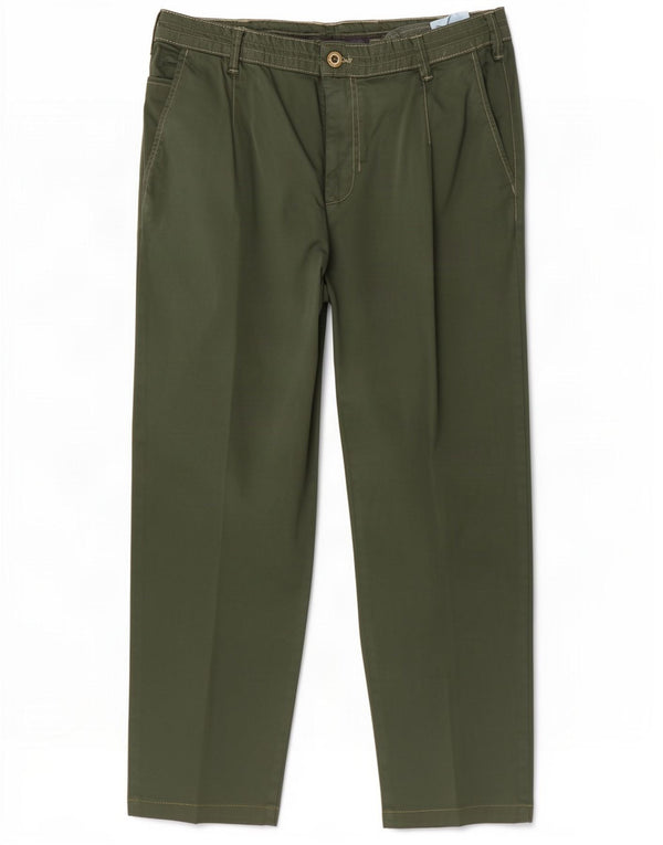 Pantaloni Chino Dritti Uomo Trussardi W38 L26 Cotone Verde