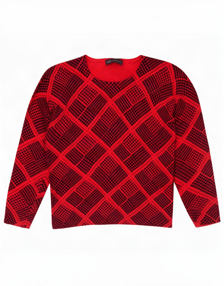 Maglione maglione con scollo a barca da donna Marks & Spencer UK 12 rosso medio