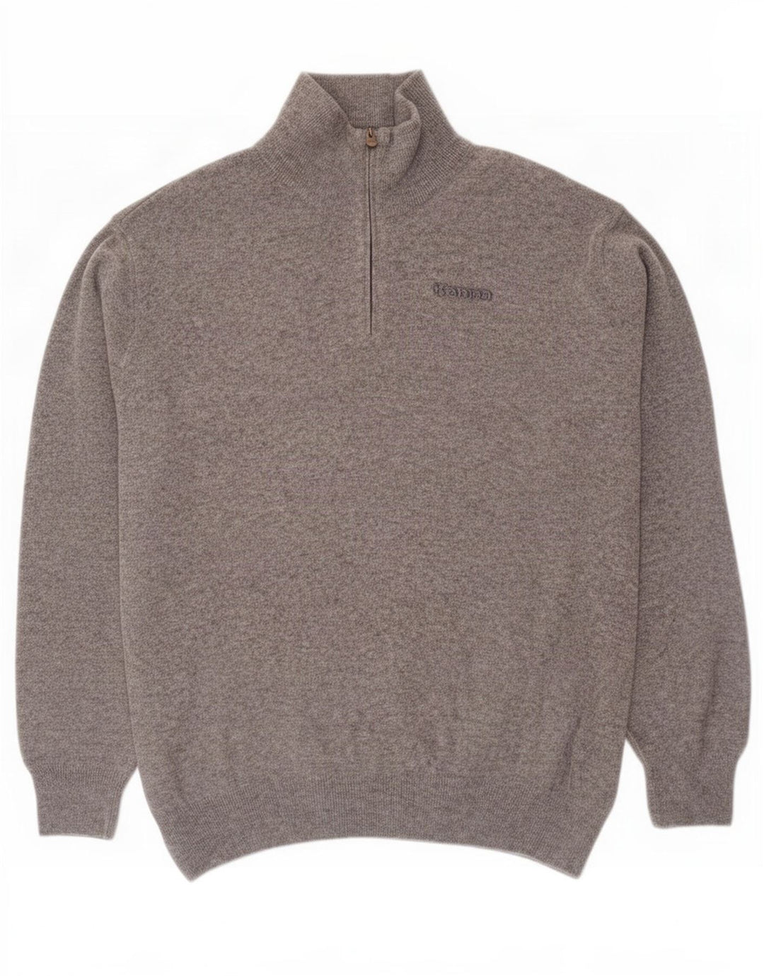 Maglione Kappa da uomo con zip e collo 2XL in lana d'agnello grigia