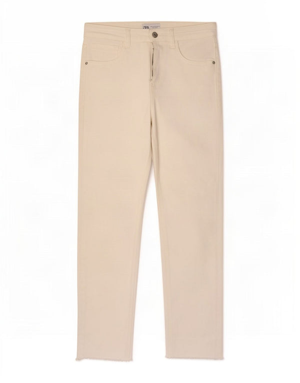 Jeans Zara da donna a vita alta EU 36 XS W26 L27 Cotone bianco