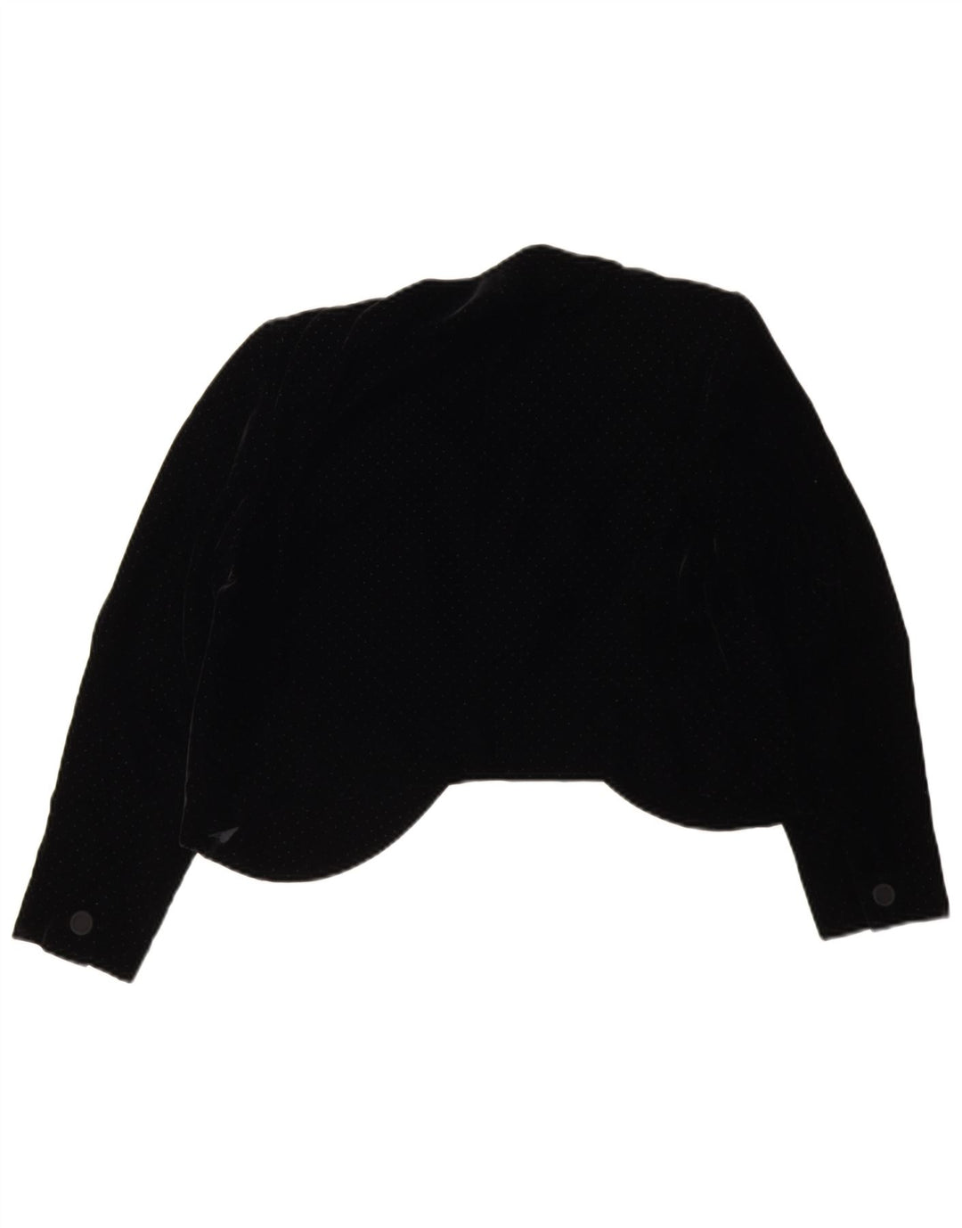 Giacca Bolero vintage da donna UK 14 media nera maculata