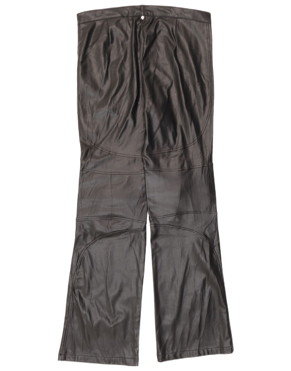 Pantaloni Zara da donna in ecopelle bootcut grandi W30 L33 poliestere nero