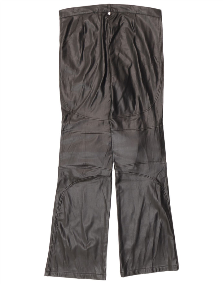 Pantaloni Zara da donna in ecopelle bootcut grandi W30 L33 poliestere nero