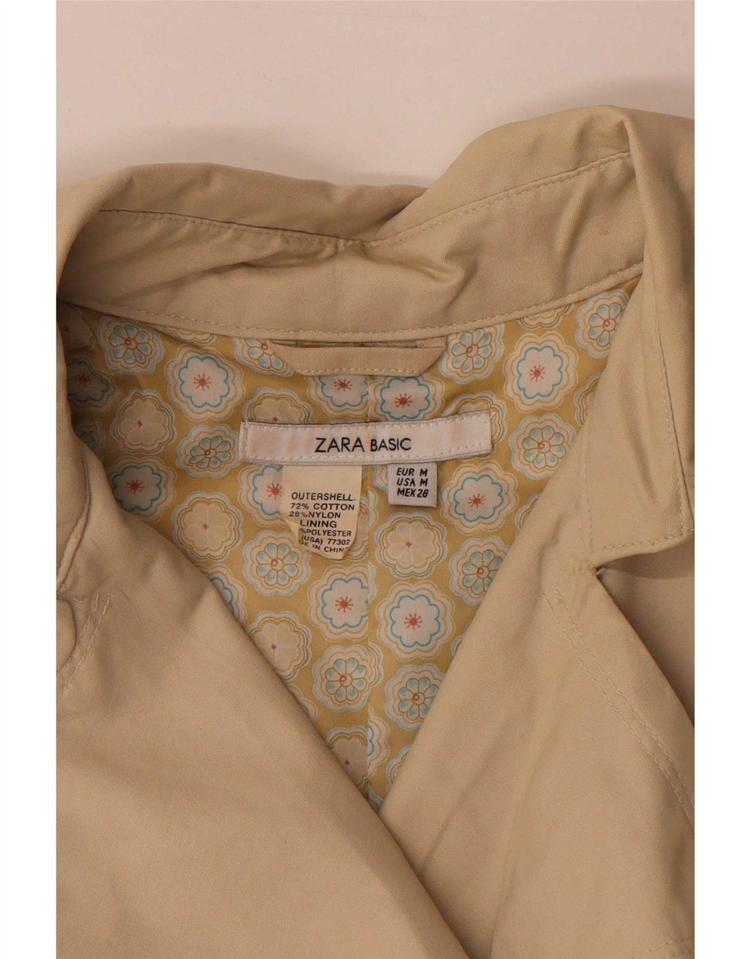 Trench da donna Zara UK 14 Cotone beige medio
