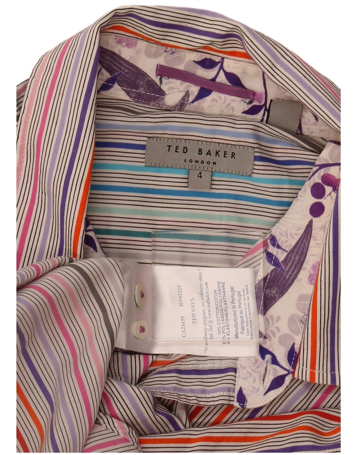 Camicia da uomo TED BAKER taglia 4 grande cotone a righe multicolore