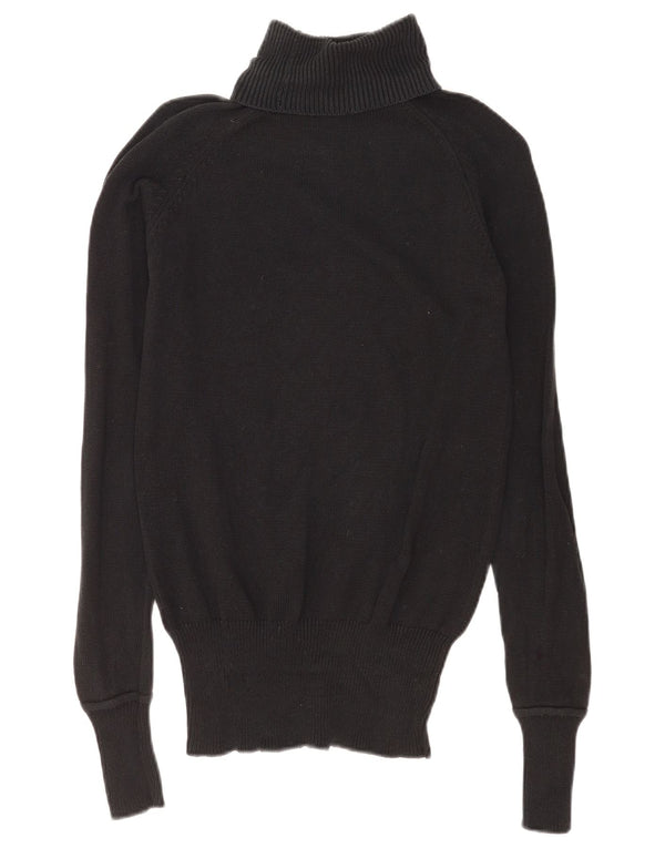 Maglione maglione a collo alto da donna Zara UK 14 cotone blu navy medio