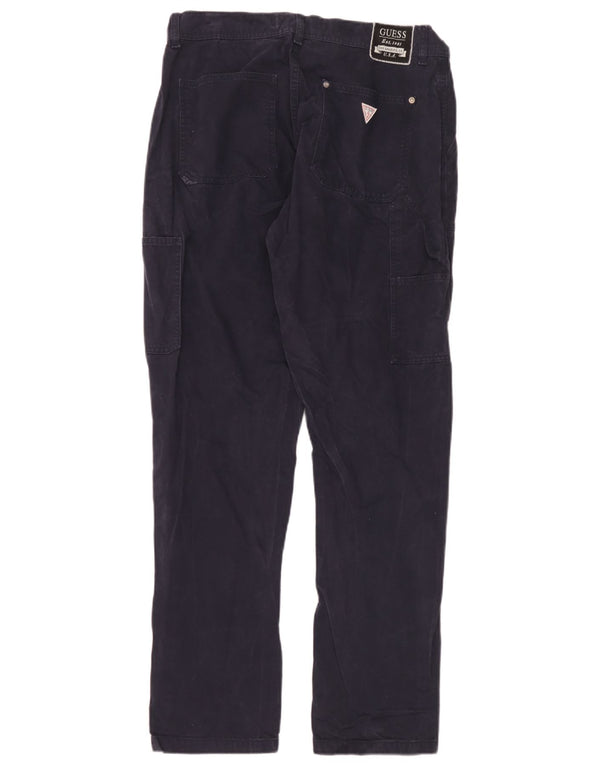 Pantaloni cargo dritti da uomo Guess W32 L32 Blu Navy