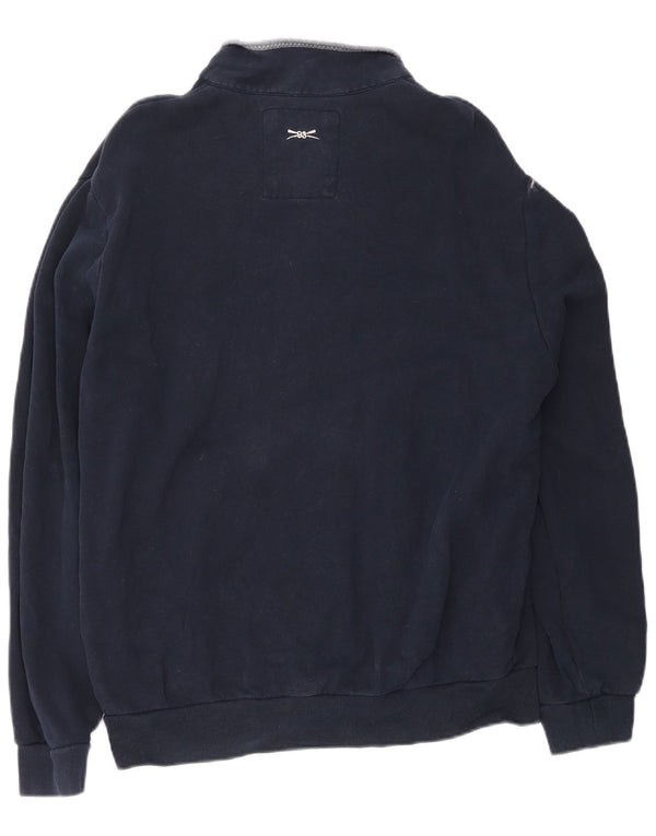 Crew Clothing Felpa con collo con zip da uomo Maglione XL Cotone blu navy