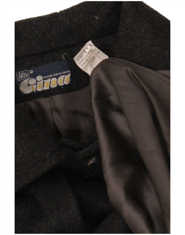 Gina Lebole Cappotto Mantella Oversize da Donna IT 46 Large Nero Lana
