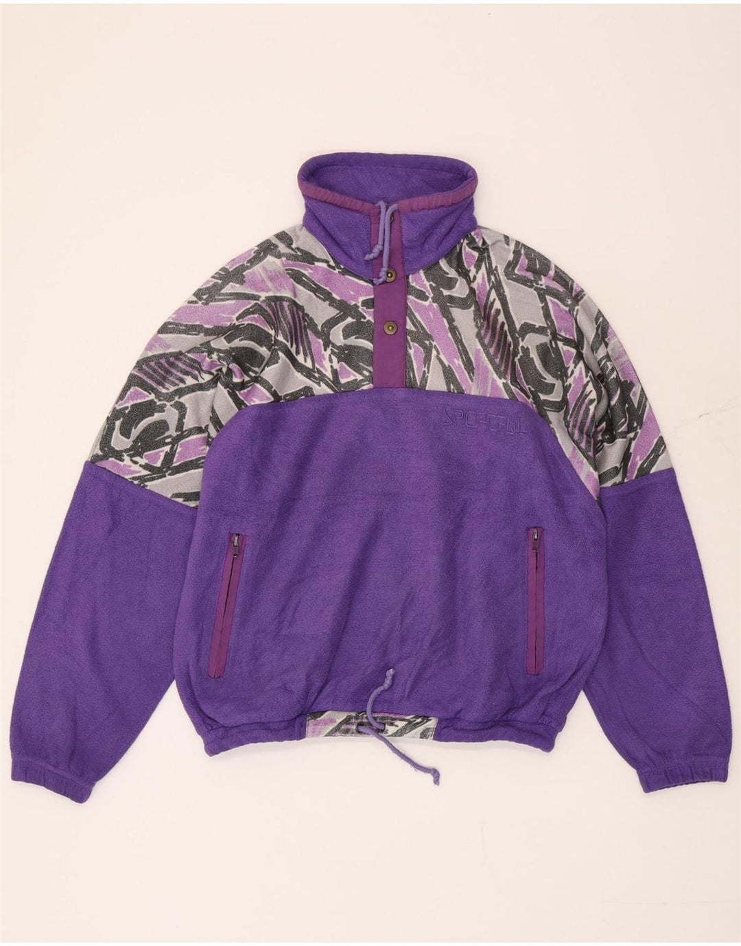 Sportful Maglione in pile da uomo con motivo astratto IT 48 Viola medio