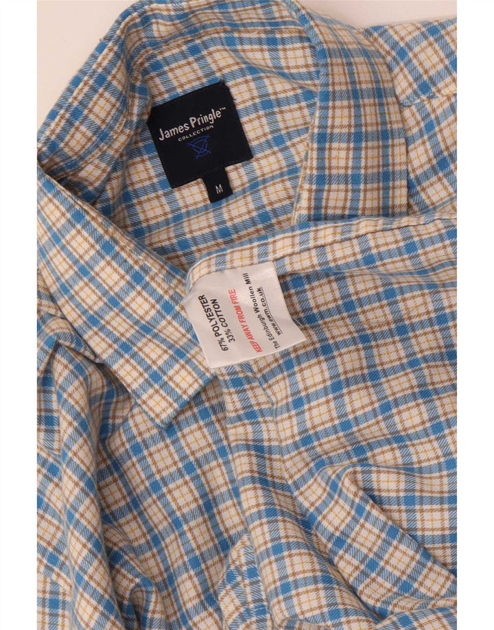 Camicia da uomo in flanella James Pringle Poliestere a quadri blu medio