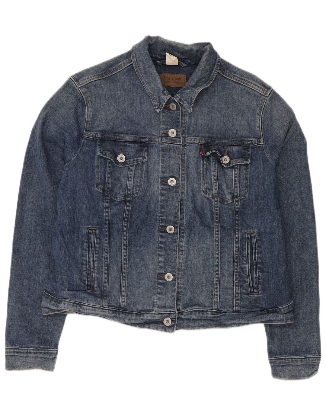 Giacca in denim corta da donna LEVI'S UK 18 XL cotone blu