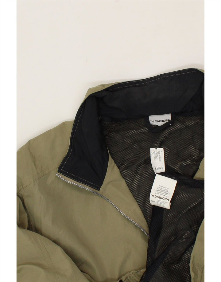 DIADORA Mens Loose Fit Rain Jacket UK 38 Medium Beige Polyester Vintage Diadora and Second-Hand Diadora from Messina Hembry 