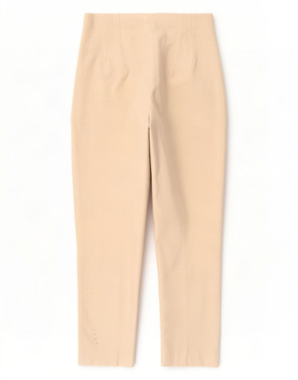 Pantaloni da abito affusolati a vita alta da donna Zara grandi W30 L27 poliestere beige