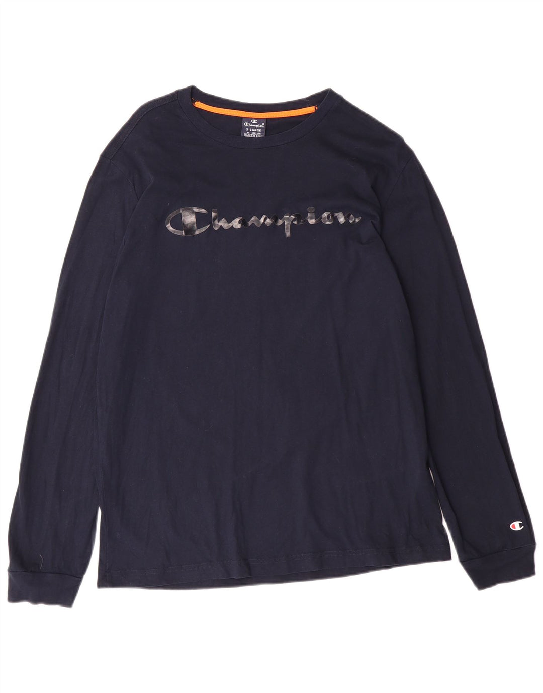 T-shirt grafica da donna Champion Top XL in cotone blu navy