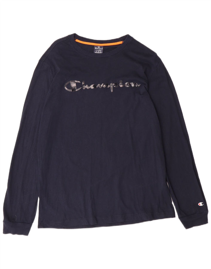 T-shirt grafica da donna Champion Top XL in cotone blu navy