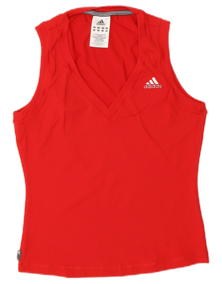 Canotta corta da donna ADIDAS UK 12 poliestere rosso medio