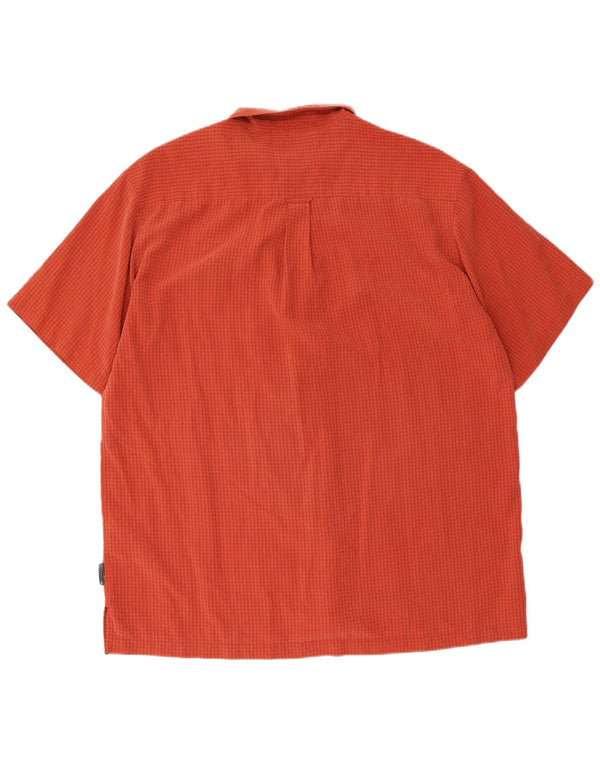Camicia a maniche corte Columbia da uomo in titanio XL arancione a quadretti modale