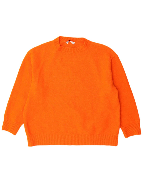Maglione girocollo oversize da donna Zara UK 14 Acrilico arancione medio