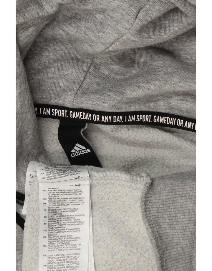 Felpa con cappuccio grafica da uomo Adidas in cotone grigio medio