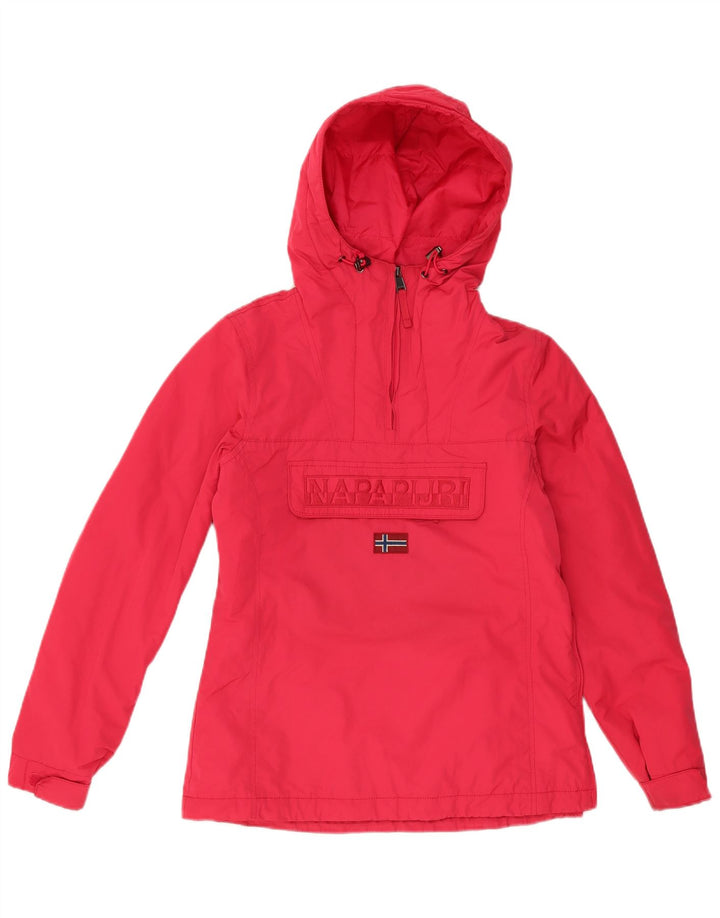 Giacca anorak con cappuccio grafica oversize da donna Napapijri UK 10 piccola rossa