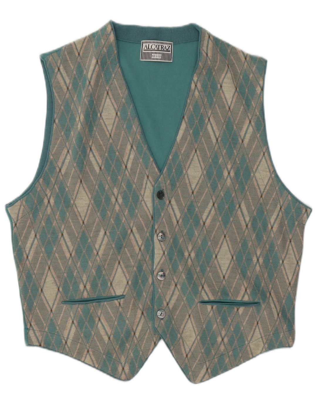 Gilet da uomo Alcatraz blu medio argyle/acrilico diamante