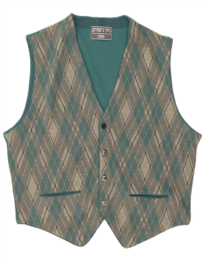 Gilet da uomo Alcatraz blu medio argyle/acrilico diamante