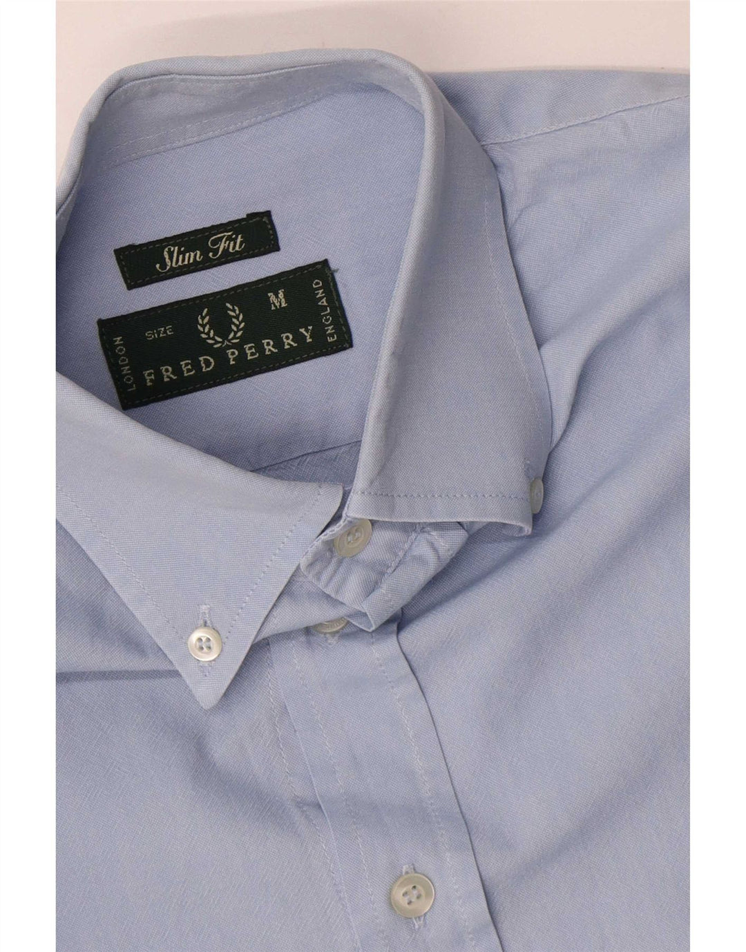 FRED PERRY Camicia Slim Fit da Uomo in Cotone Blu Medio