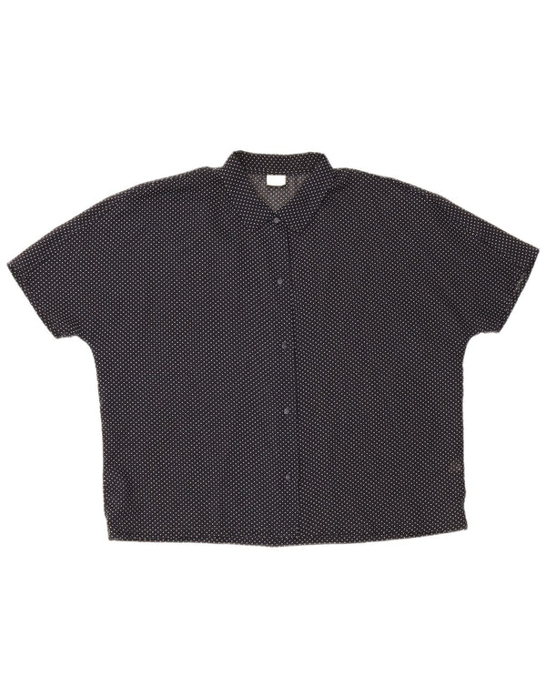 Camicia a maniche corte da donna Benetton UK 20 2XL Poliestere maculato nero