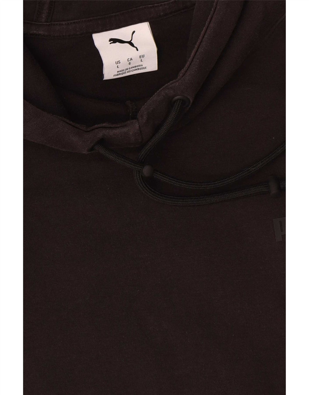 Felpa con cappuccio da uomo Puma Large in cotone nero