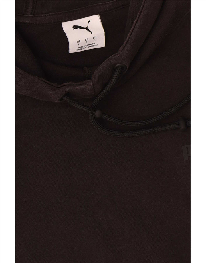 Felpa con cappuccio da uomo Puma Large in cotone nero