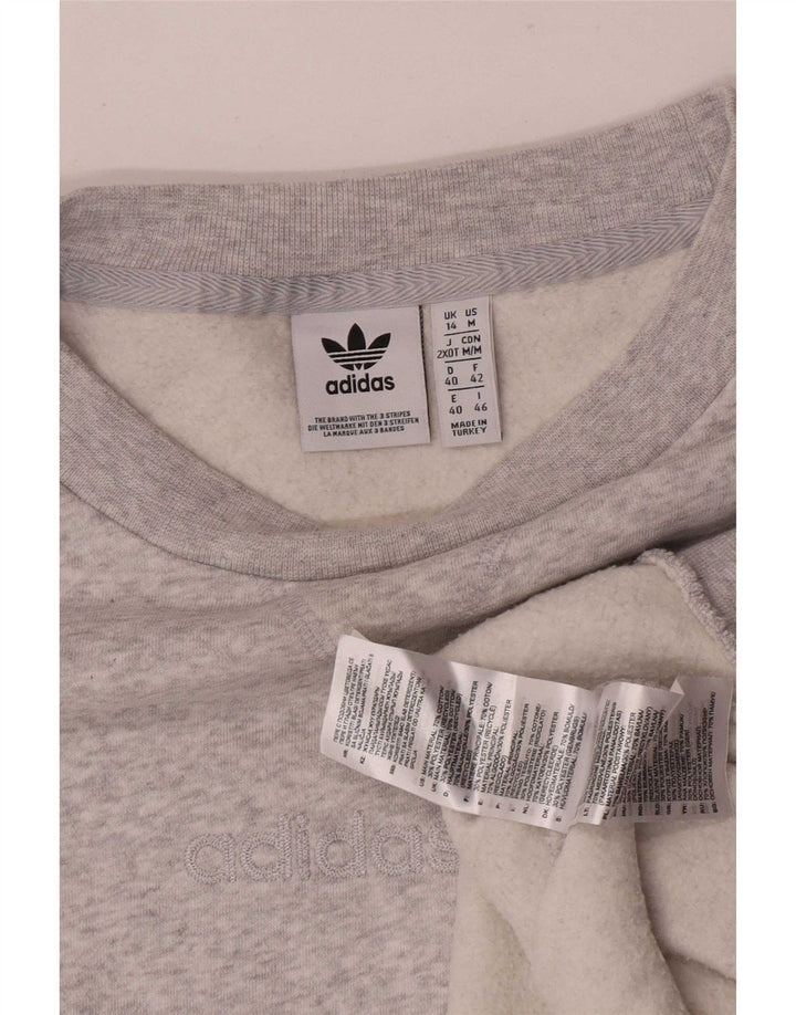 Felpa oversize da donna Adidas UK 14 grande cotone grigio