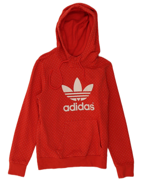 Felpa con cappuccio grafica da donna Adidas UK 10 Small Red Spotted Cotton