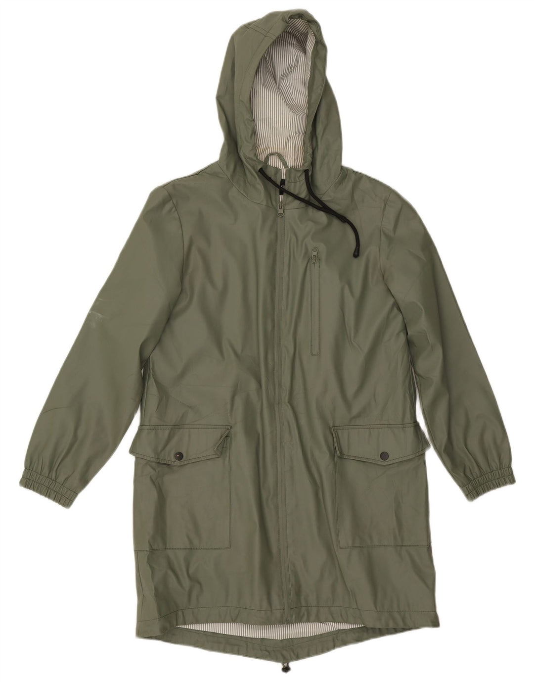 Impermeabile con cappuccio da donna Zara UK 10 piccolo verde poliestere