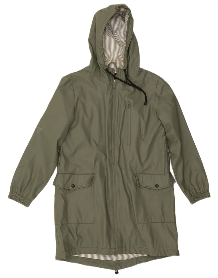 Impermeabile con cappuccio da donna Zara UK 10 piccolo verde poliestere