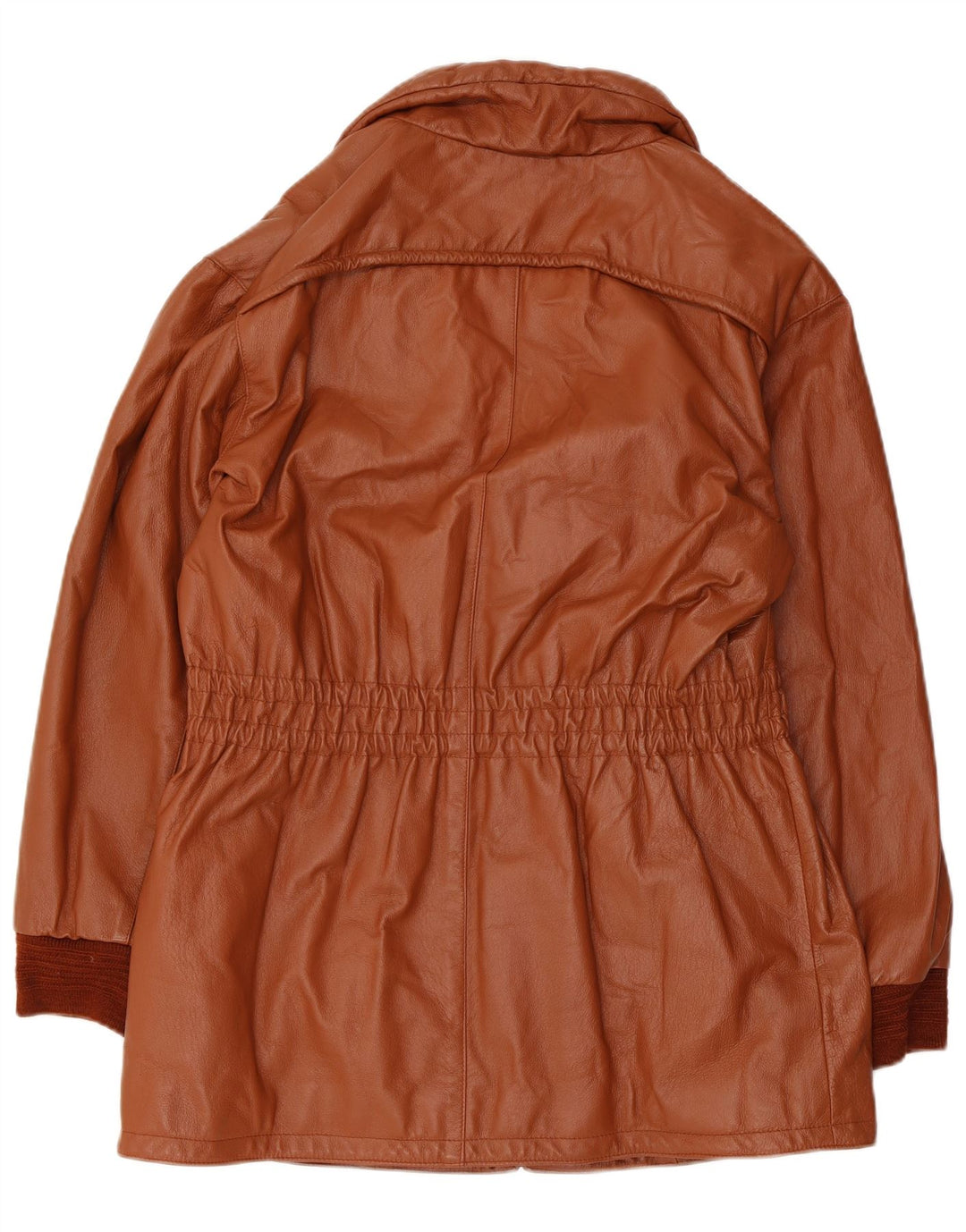 Giacca in pelle vintage da donna UK 10 piccola marrone